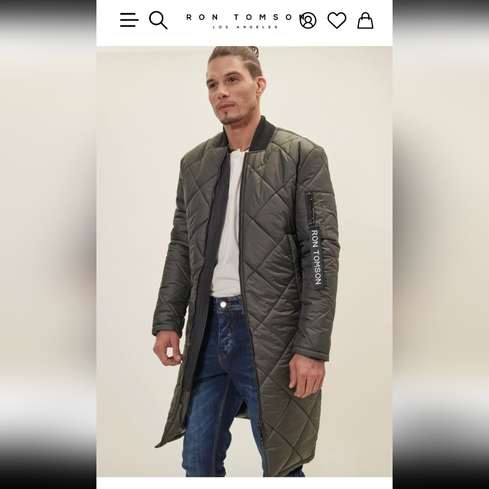 Ron Tomson Men's Black Quilted‎ Puffer Jacket